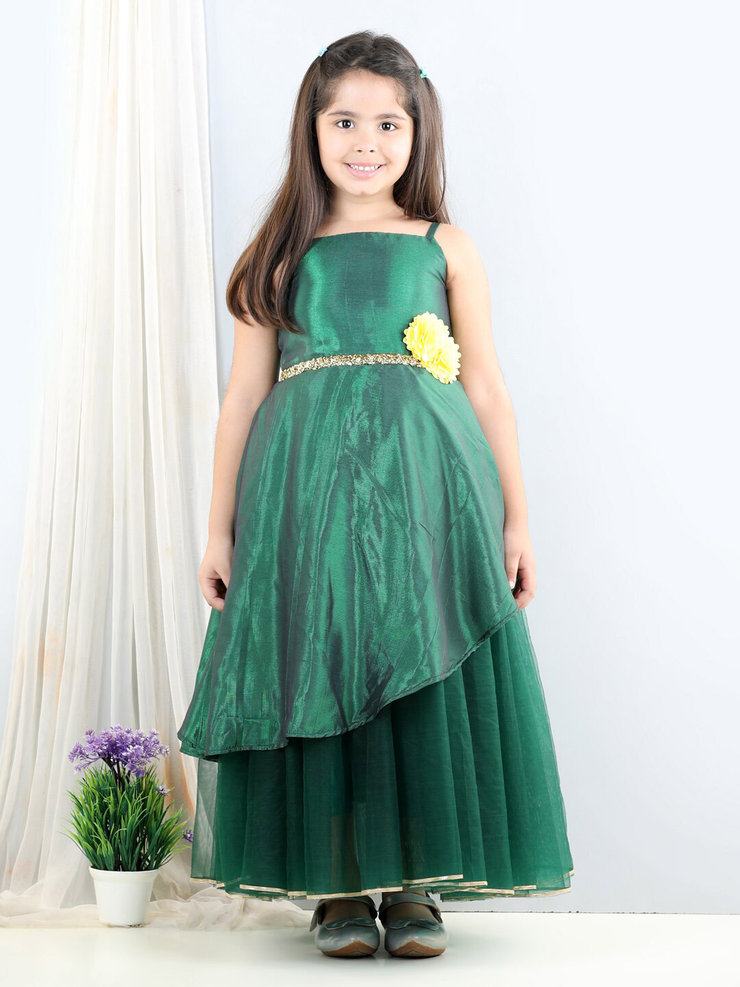 

Toy Balloon kids Green Net Maxi Dress