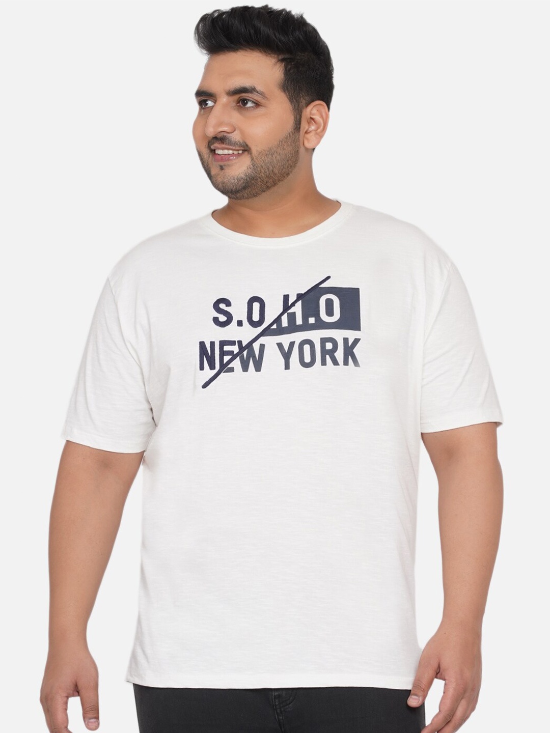 

Santonio Men Plus Size Striped Polo Collar Pockets T-shirt, White