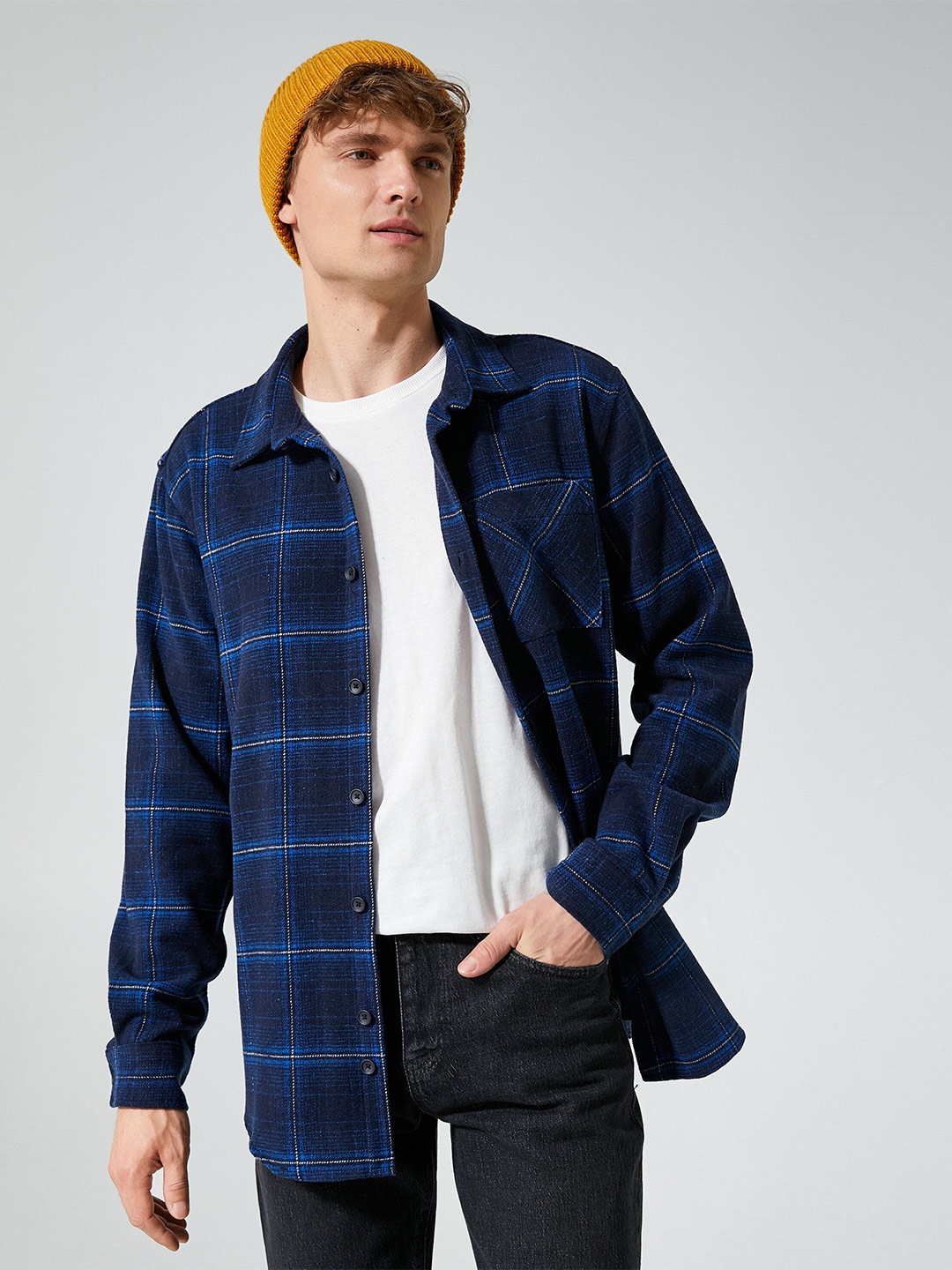 

Koton Men Tartan Checks Opaque Checked Casual Shirt, Na