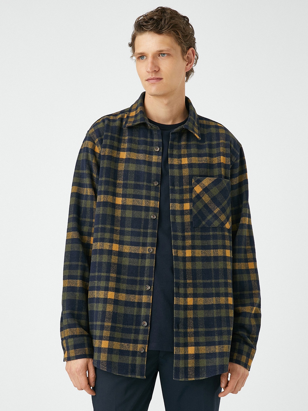 

Koton Men Tartan Checks Opaque Checked Casual Shirt, Na