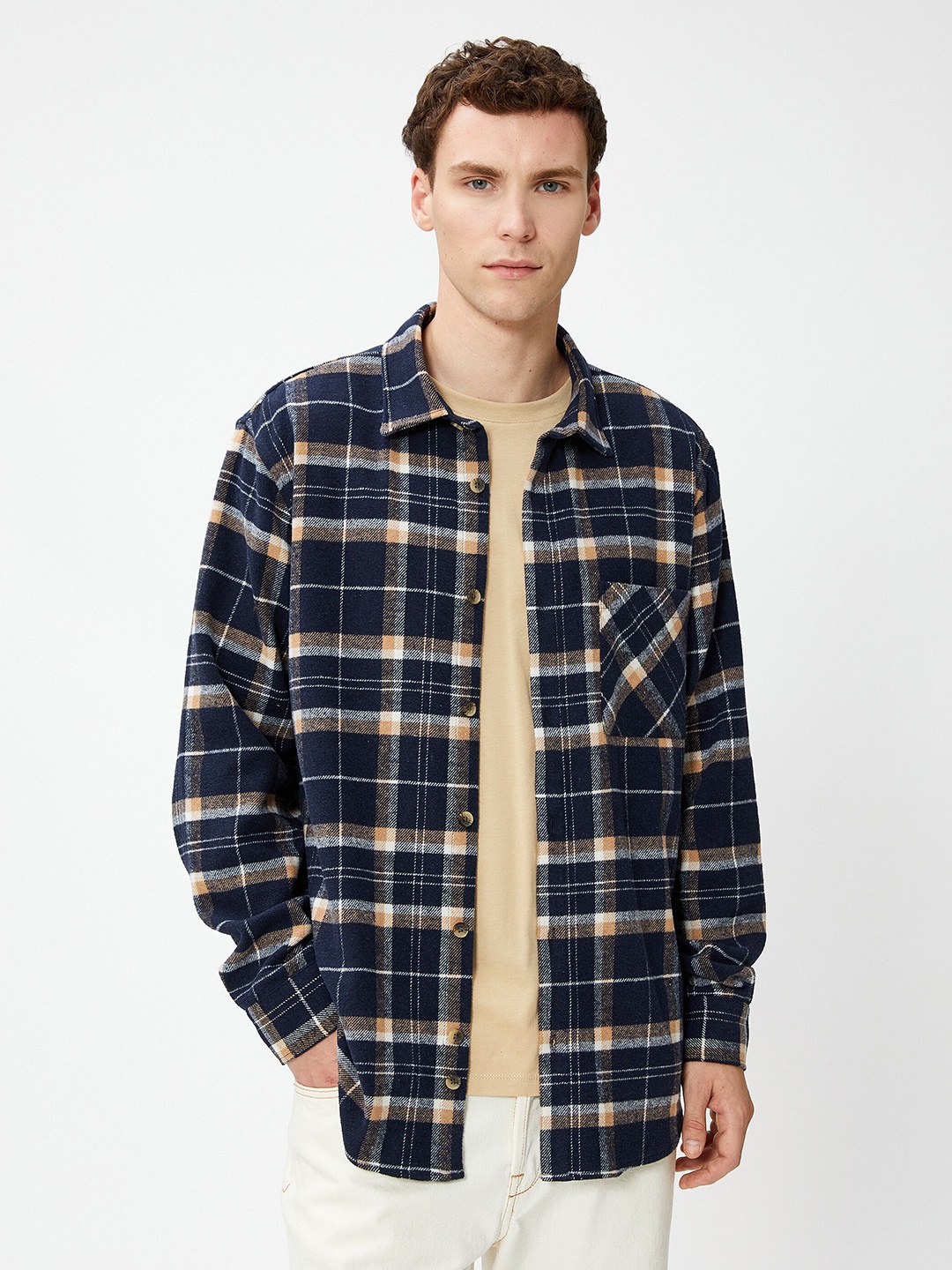 

Koton Men Tartan Checks Opaque Checked Casual Shirt, Na