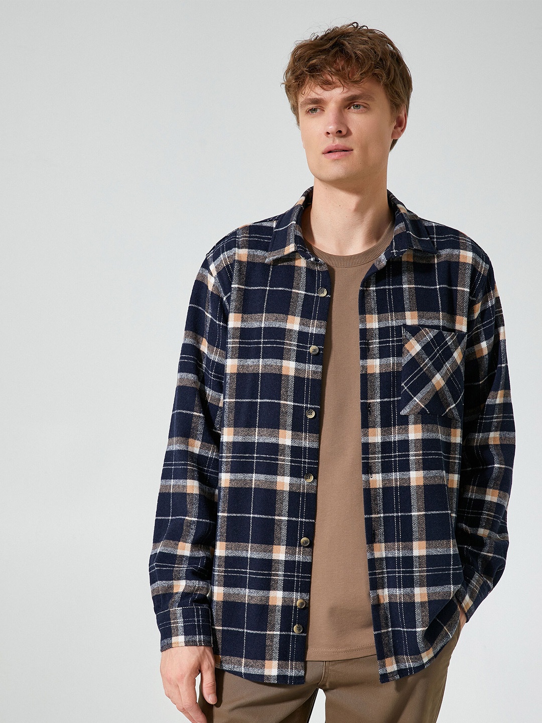 

Koton Men Tartan Checks Opaque Checked Casual Shirt, Na