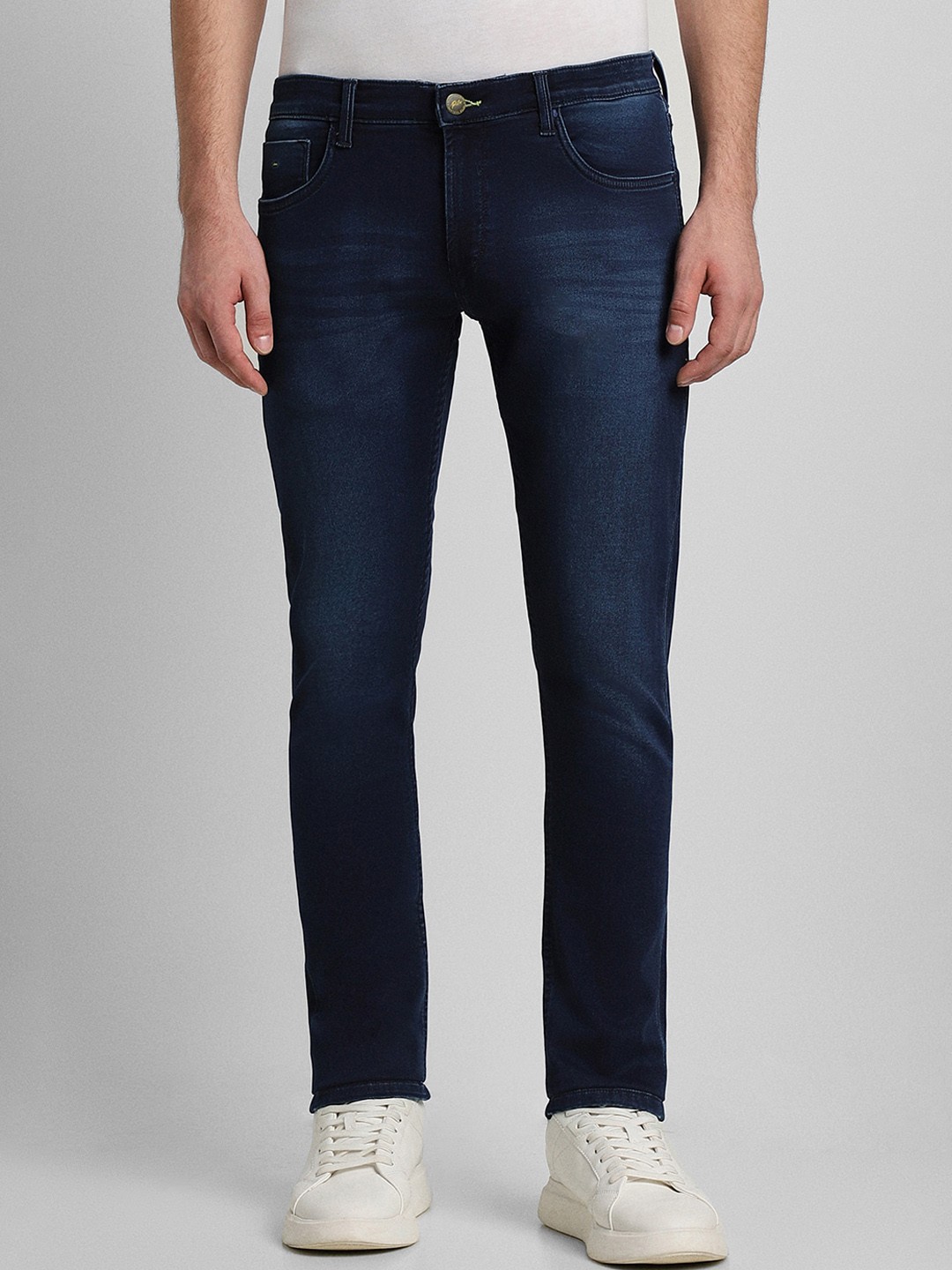 

Peter England Casuals Men Navy Blue Skinny Fit Heavy Fade Jeans