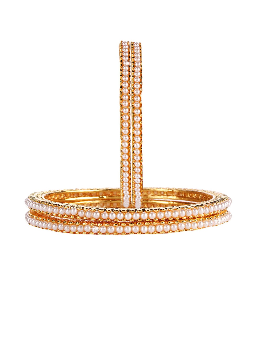 

Yellow Chimes Set Of 4 Gold-Plated Bangles