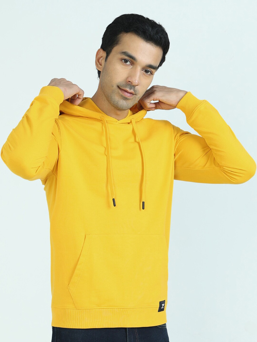 

XYXX Men Yellow Hooded Sweatshirt