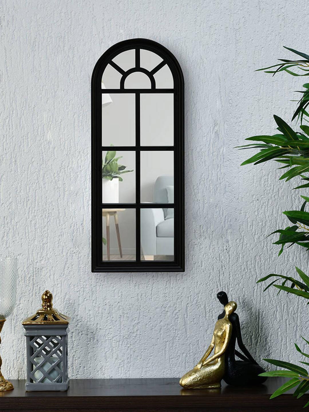 

Athome by Nilkamal Black Windowpane Wall Mirror