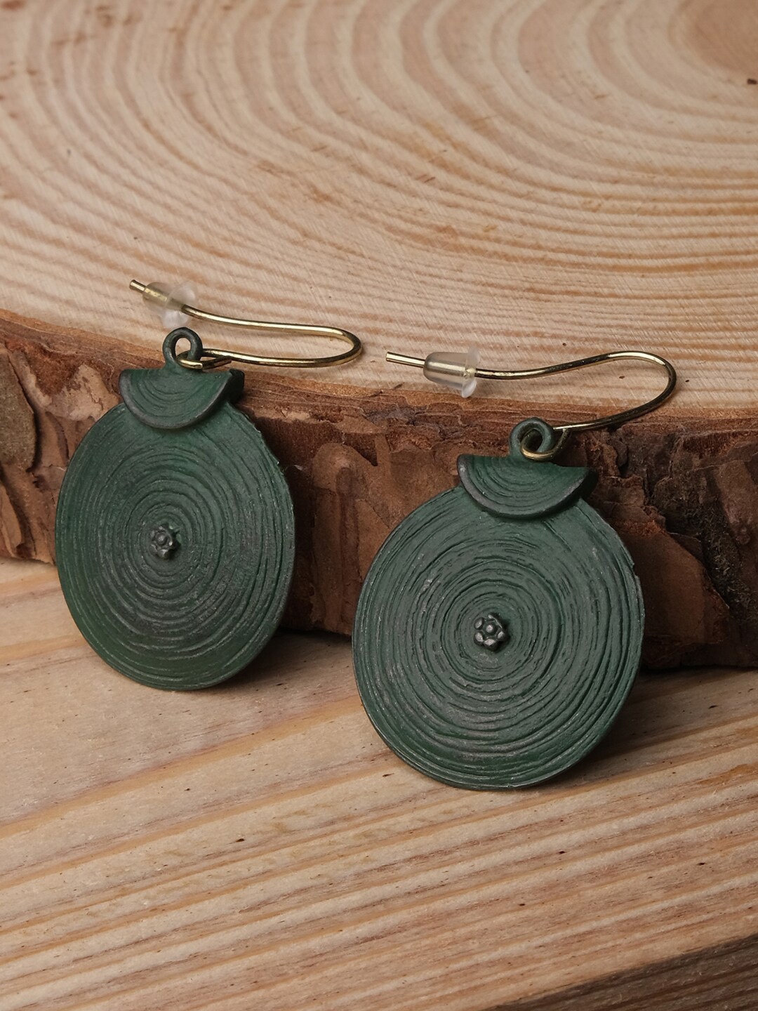 

XPNSV Green Contemporary Drop Earrings