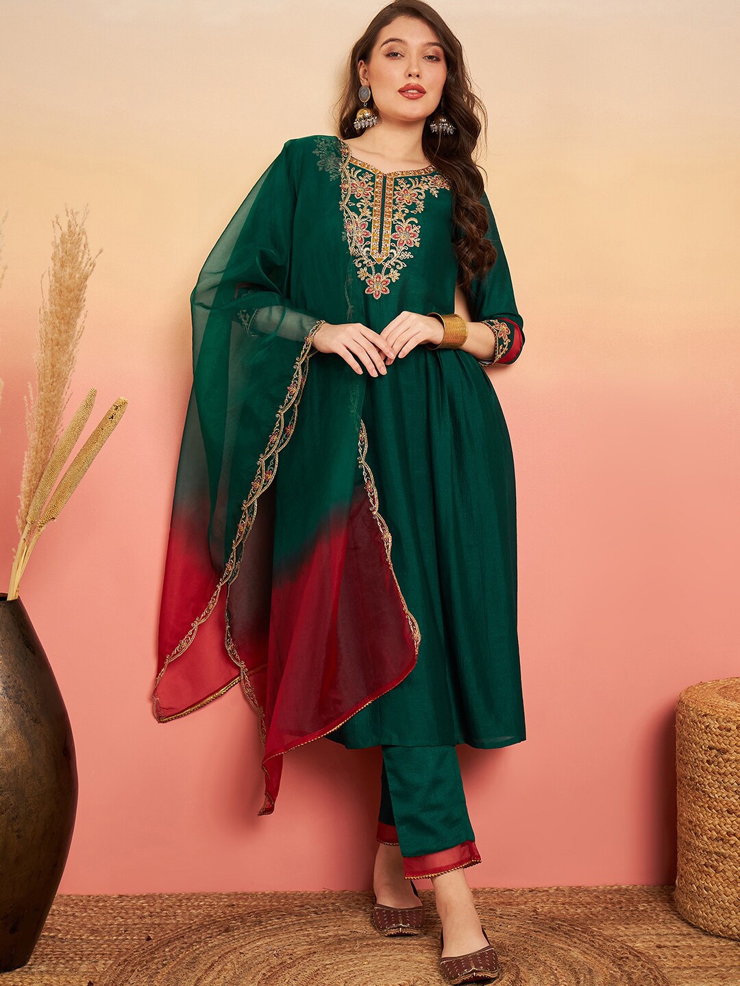 

Sangria Straight Kurta Sets, Teal