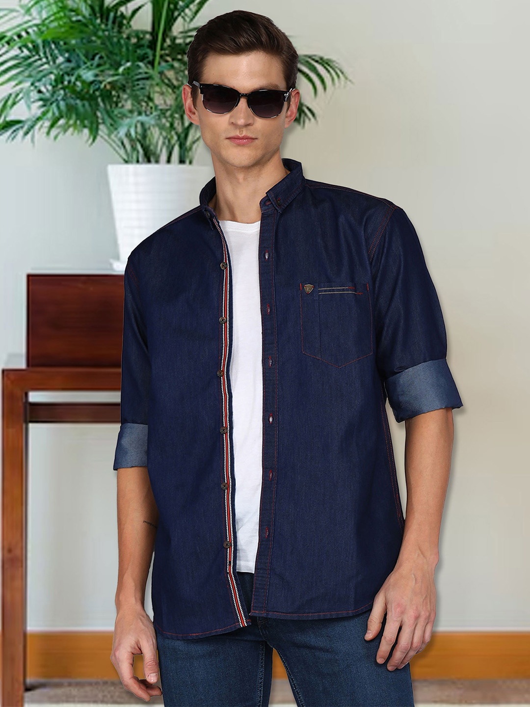 

Kuons Avenue Men Blue Smart Slim Fit Opaque Casual Shirt