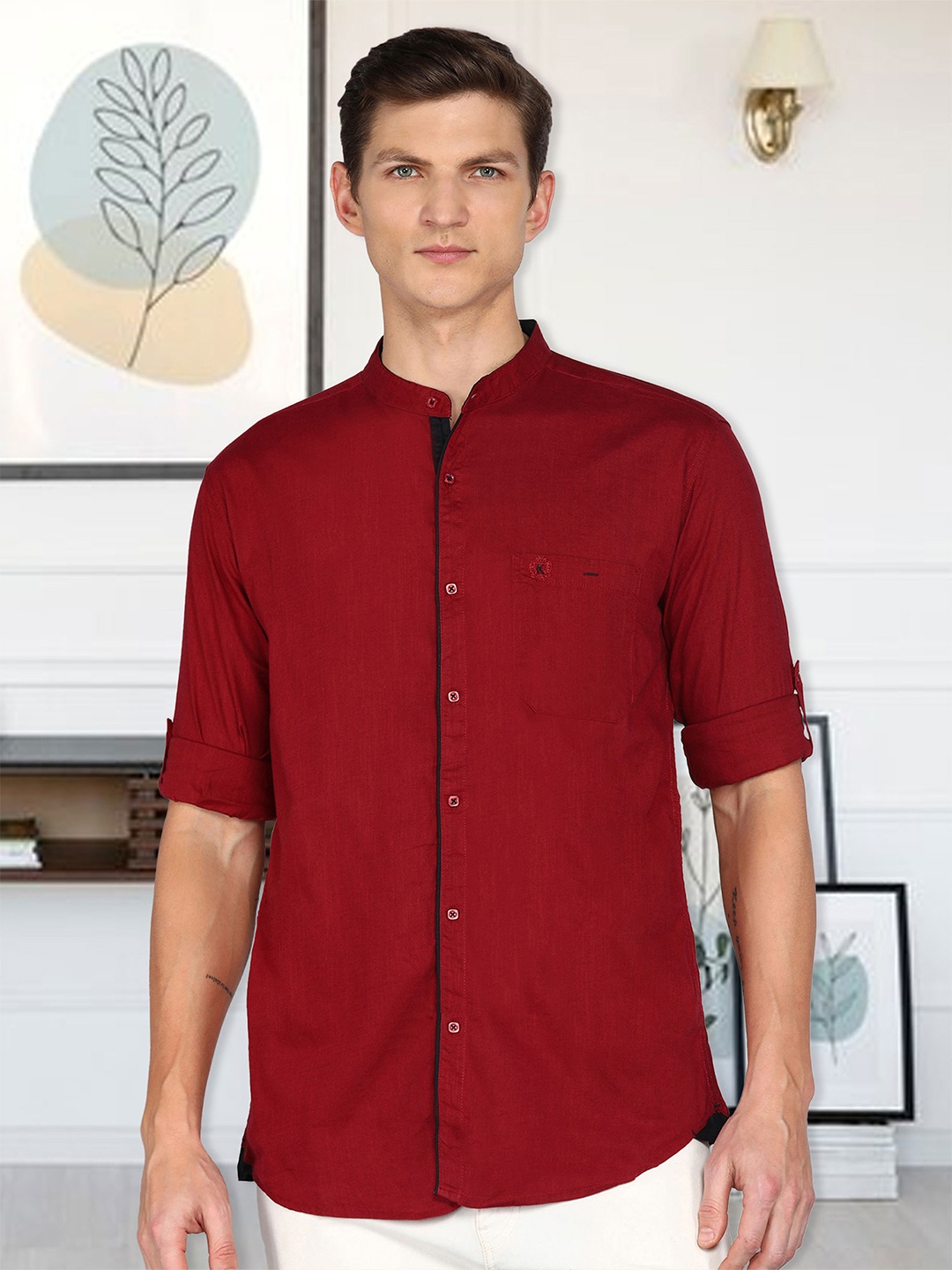 

Kuons Avenue Men Maroon Smart Slim Fit Opaque Casual Shirt