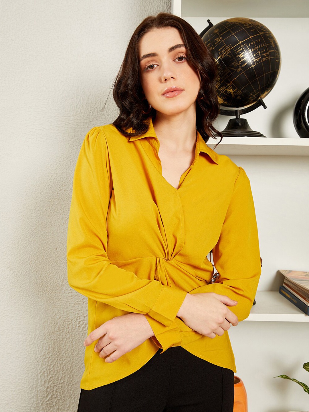 

Berrylush BIZwear Yellow Twisted Top