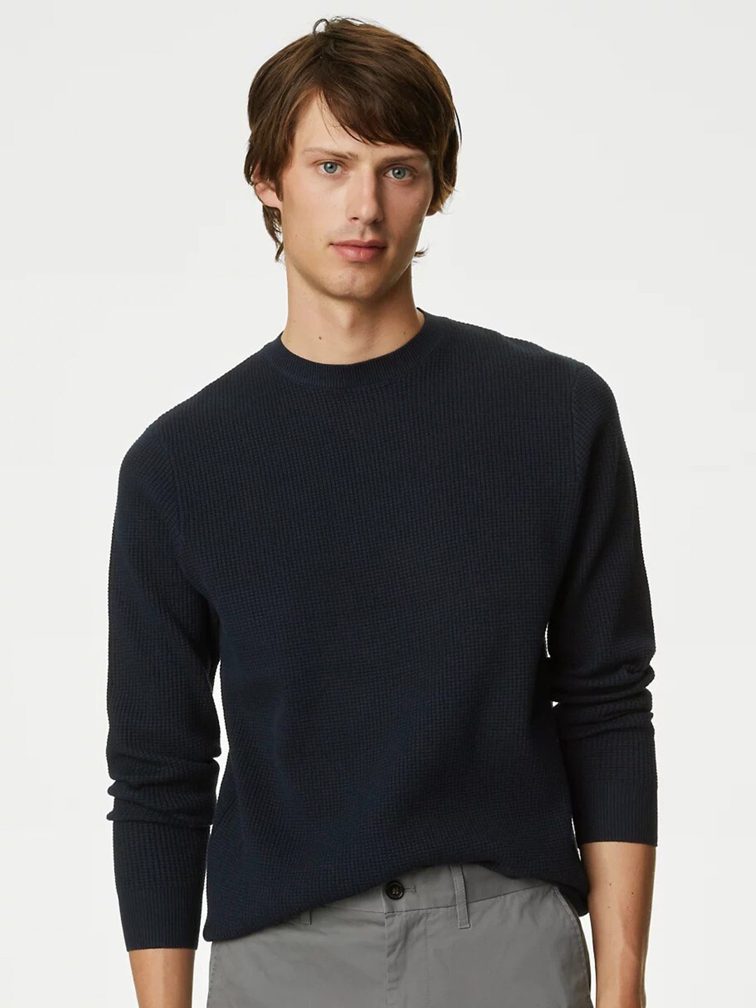 

Marks & Spencer Self Design Pullover, Navy blue