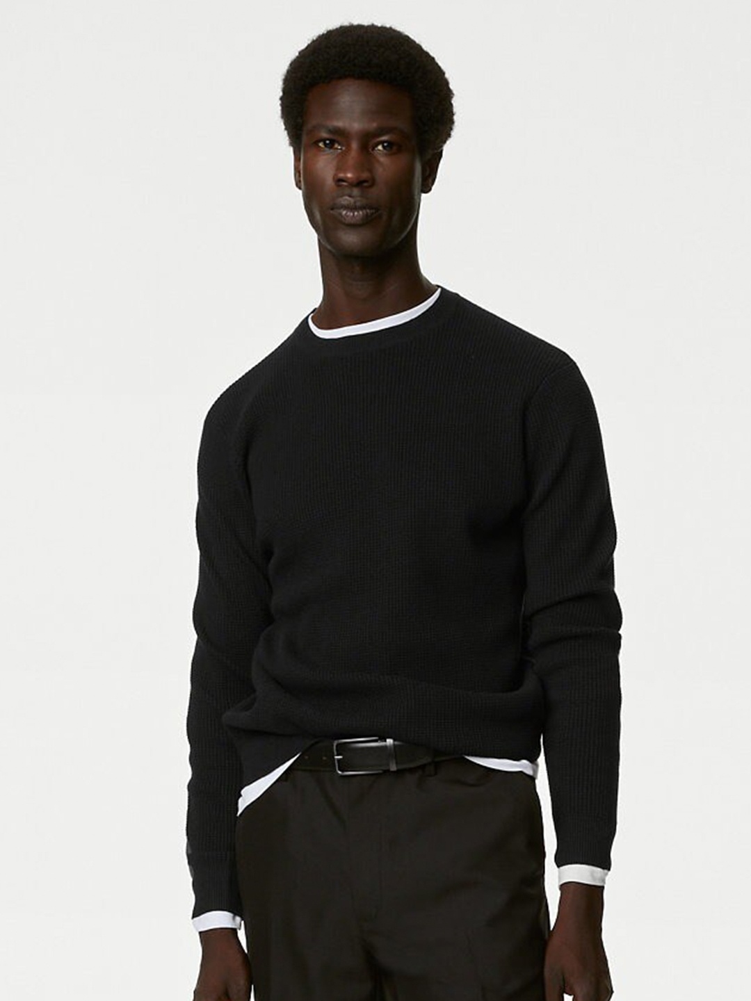 

Marks & Spencer Self Design Pullover, Black