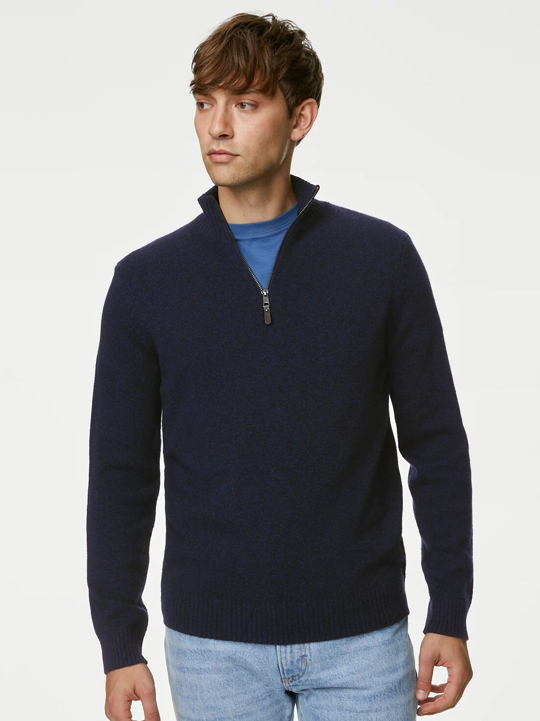 

Marks & Spencer High Neck Long Sleeves Pullover, Navy blue