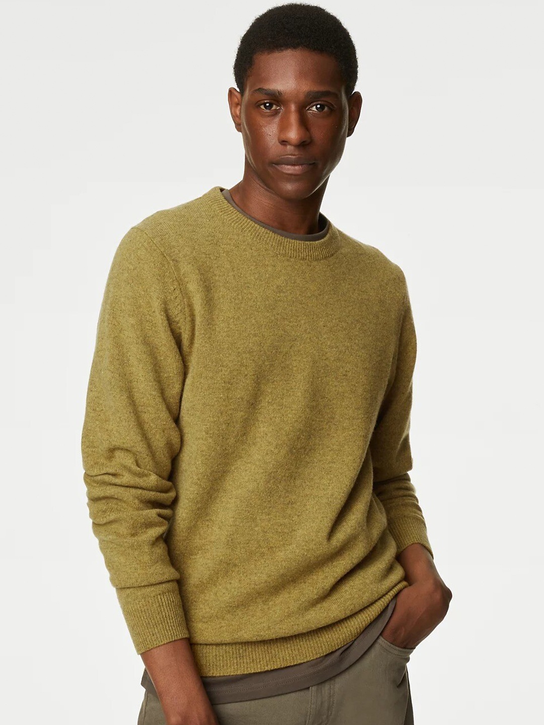 

Marks & Spencer Round Neck Woollen Pullover Sweater, Mustard