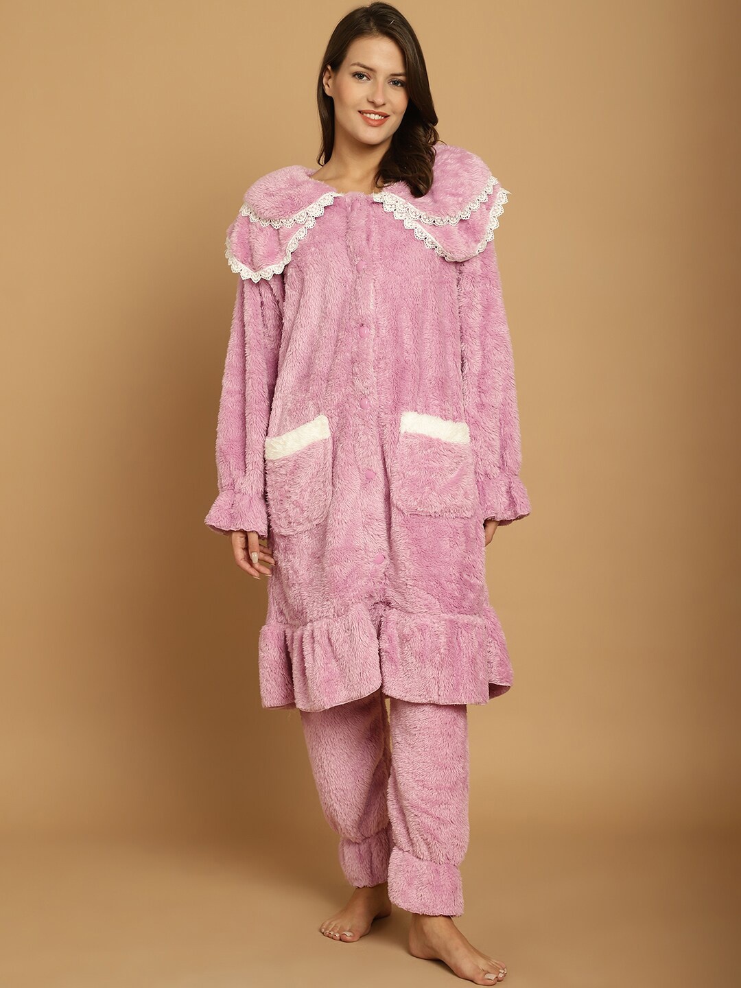 

TAG 7 Round Neck Night suit, Pink