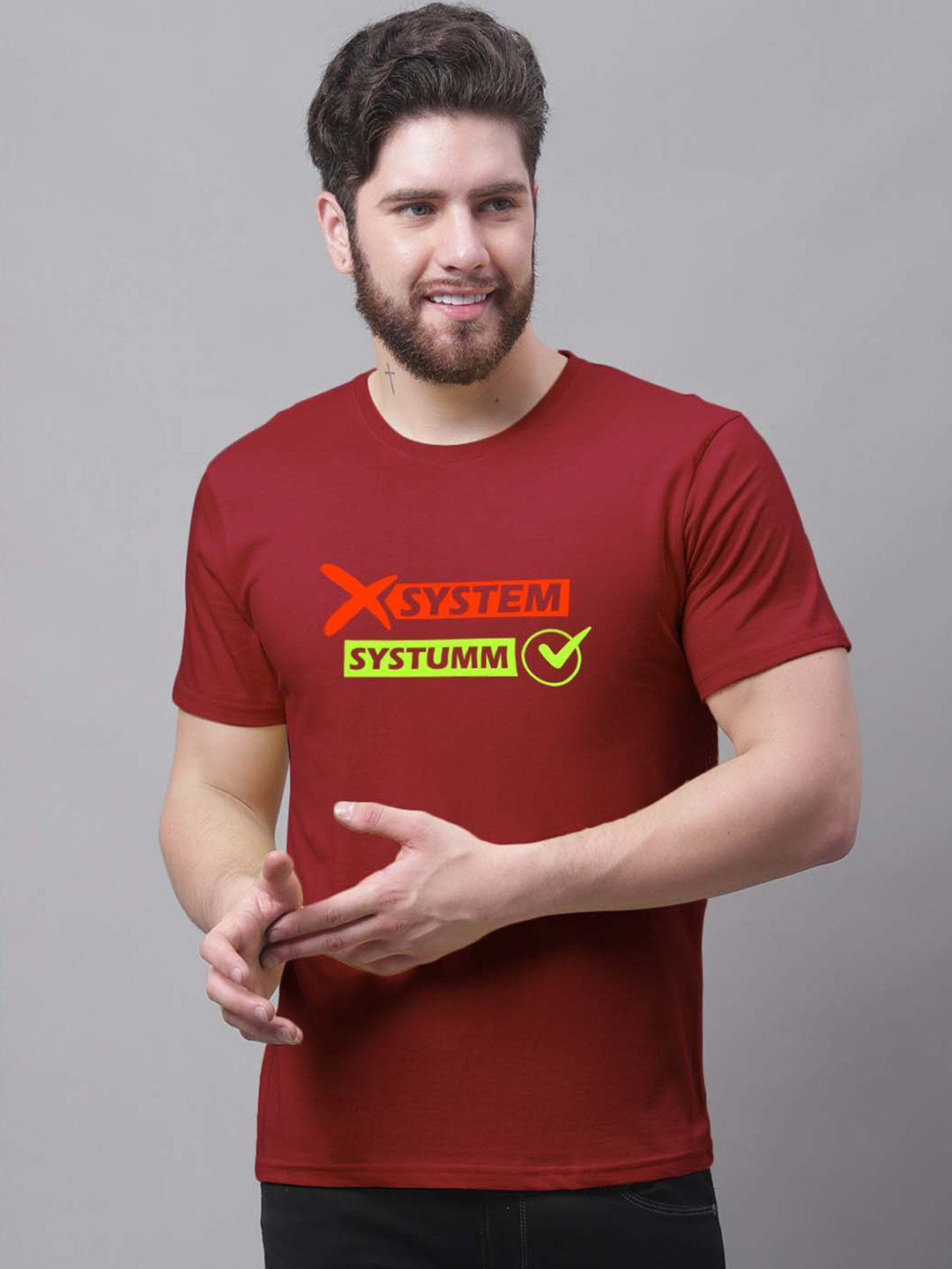 

Friskers Men White Typography Printed Pure Cotton Applique Slim Fit T-shirt