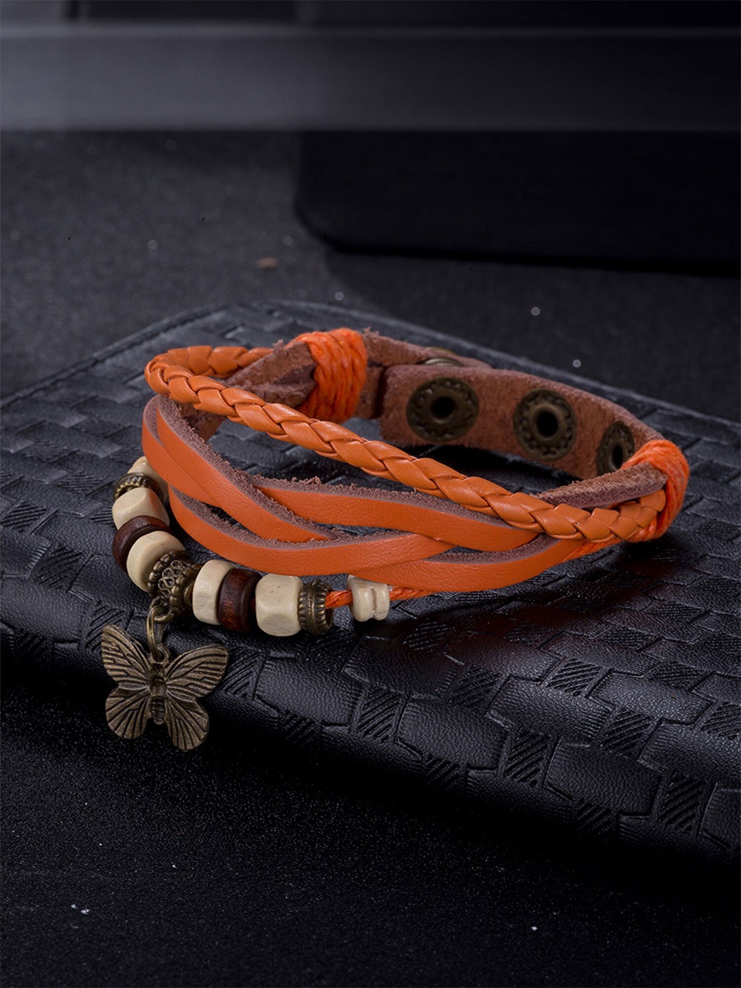 

Yellow Chimes Brass Multistrand Bracelet, Orange