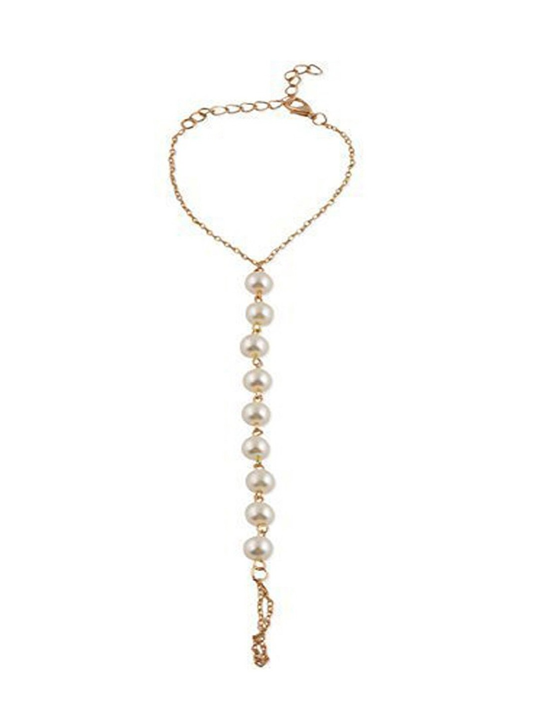 

Yellow Chimes Women Gold-Plated Beaded Ring Bracelet