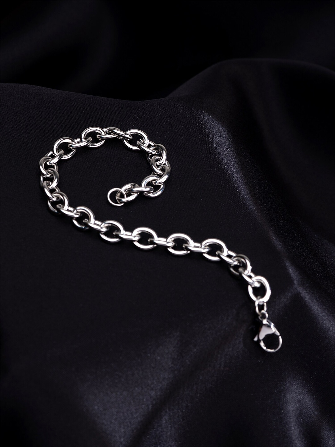 

Yellow Chimes Men Silver-Plated Link Bracelet