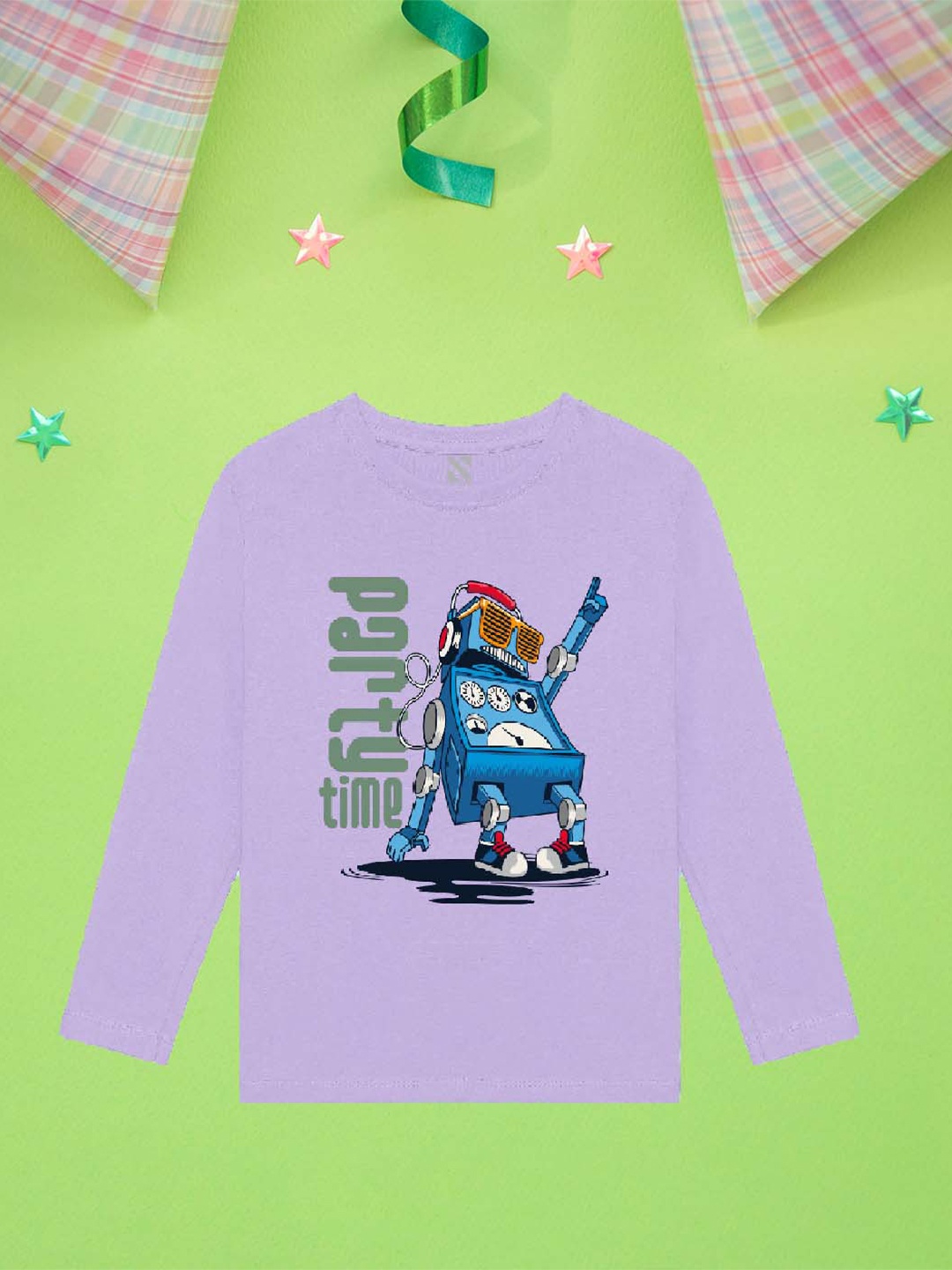 

NUSYL Boys Purple V-Neck T-shirt