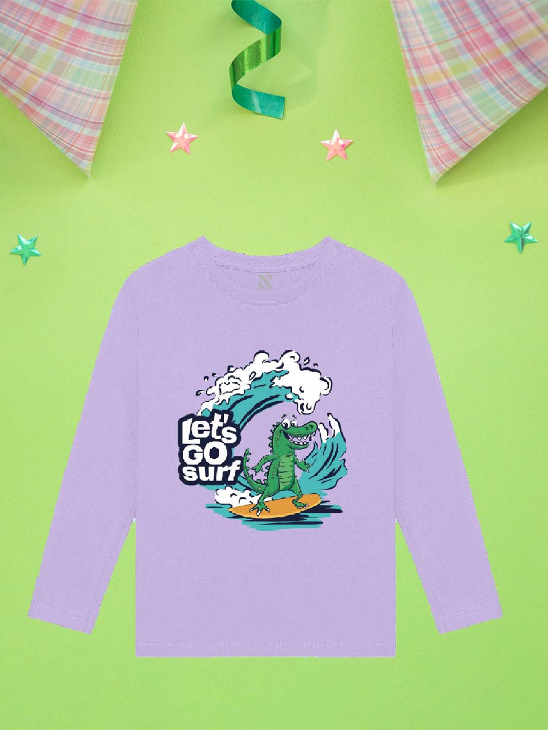

NUSYL Boys Purple Typography Printed Applique T-shirt