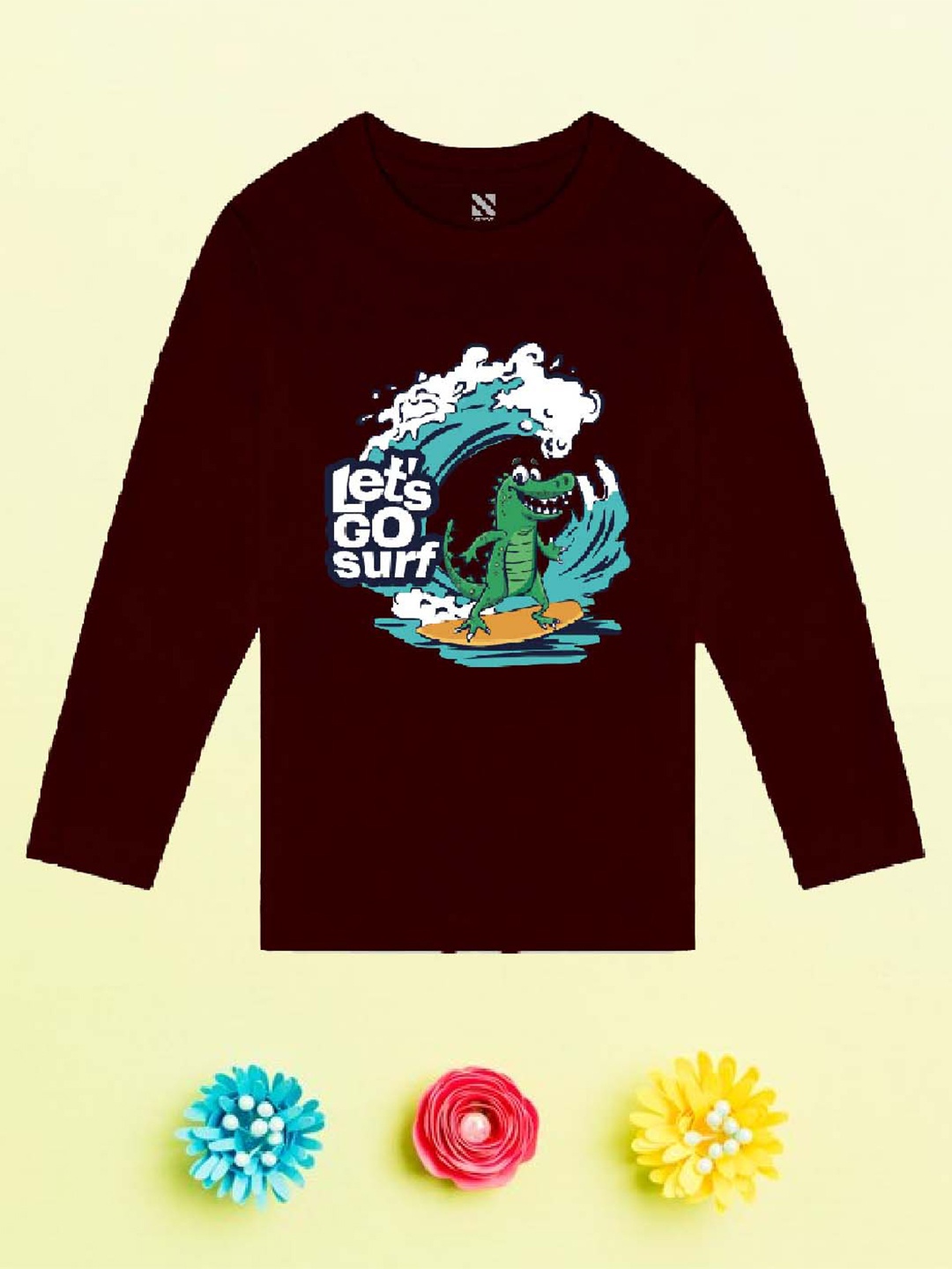 

NUSYL Boys Maroon Printed T-shirt
