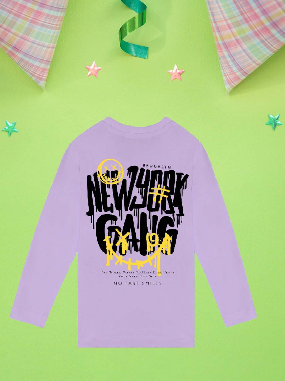 

NUSYL Boys Purple Typography Printed T-shirt