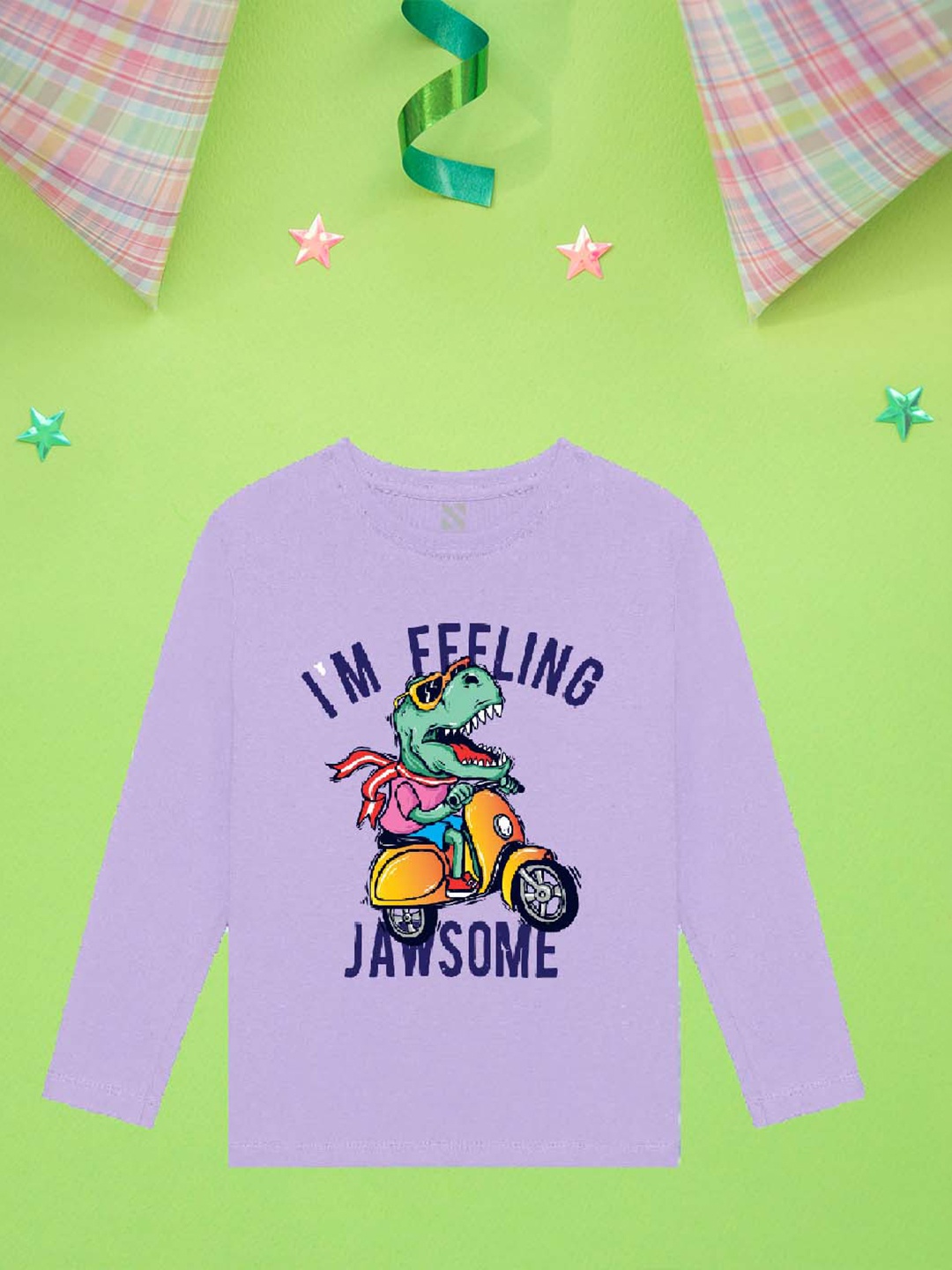 

NUSYL Boys Purple Printed Applique T-shirt