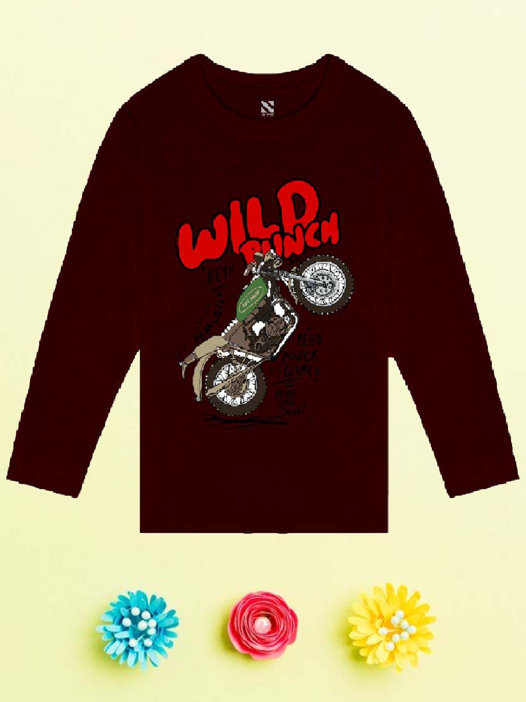 

NUSYL Boys Maroon Printed Hooded Applique T-shirt