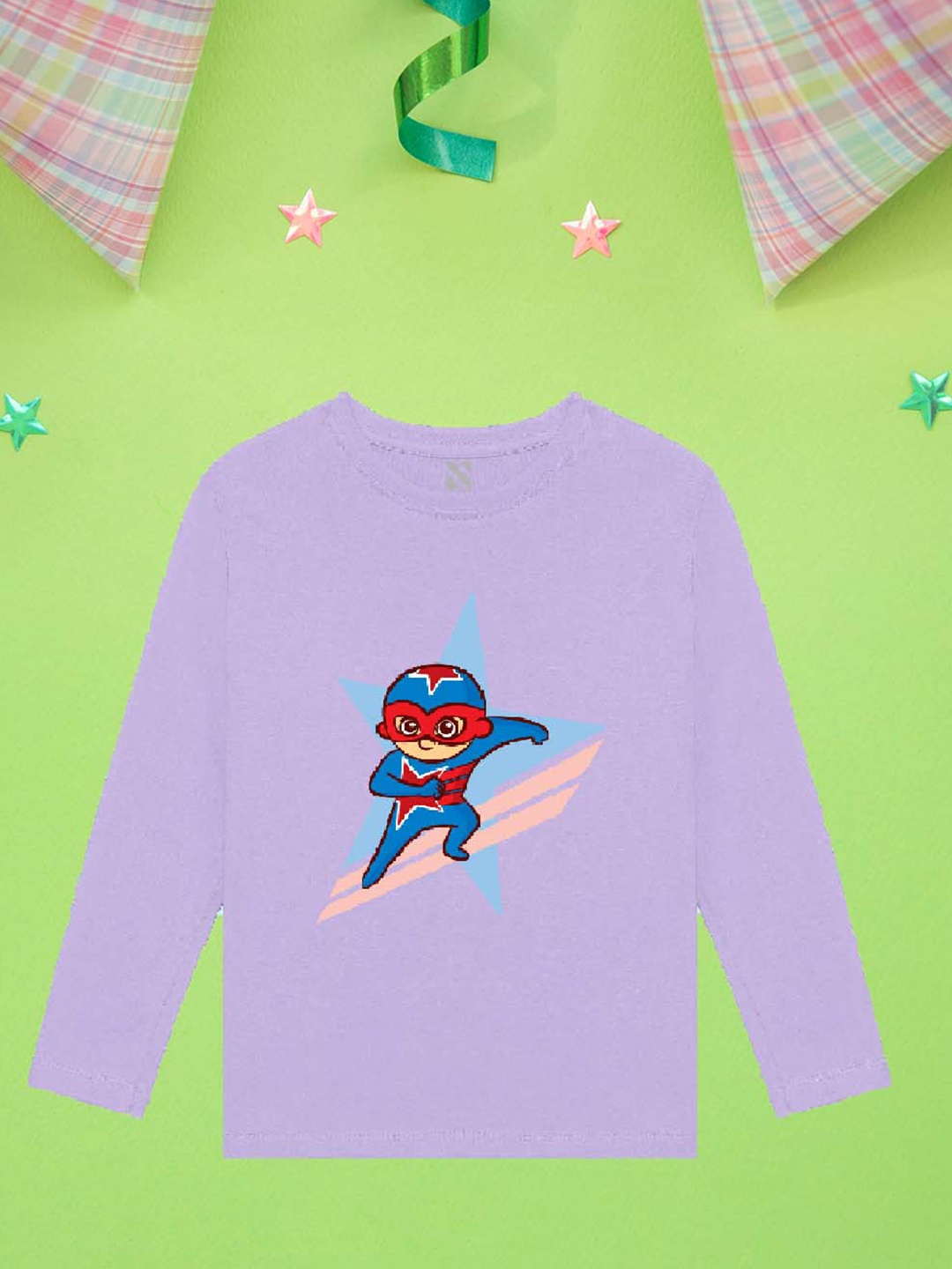 

NUSYL Boys Purple Printed Applique T-shirt