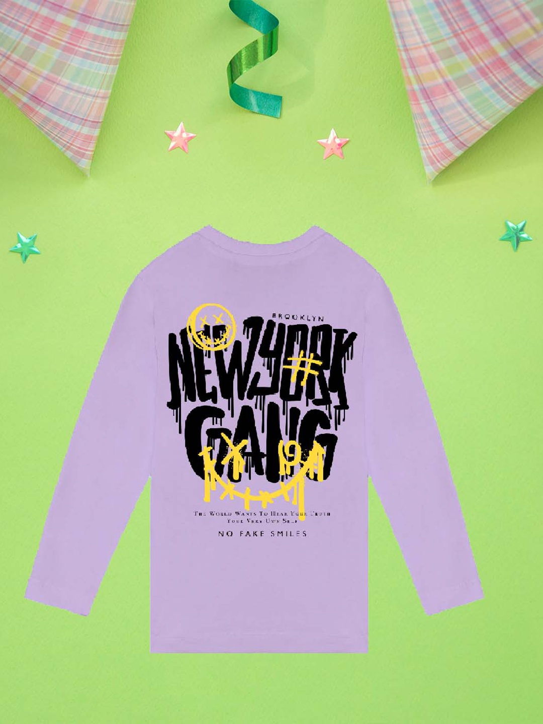 

NUSYL Boys Purple Typography Printed T-shirt