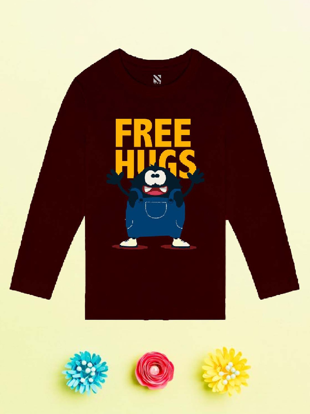 

NUSYL Boys Maroon Printed T-shirt