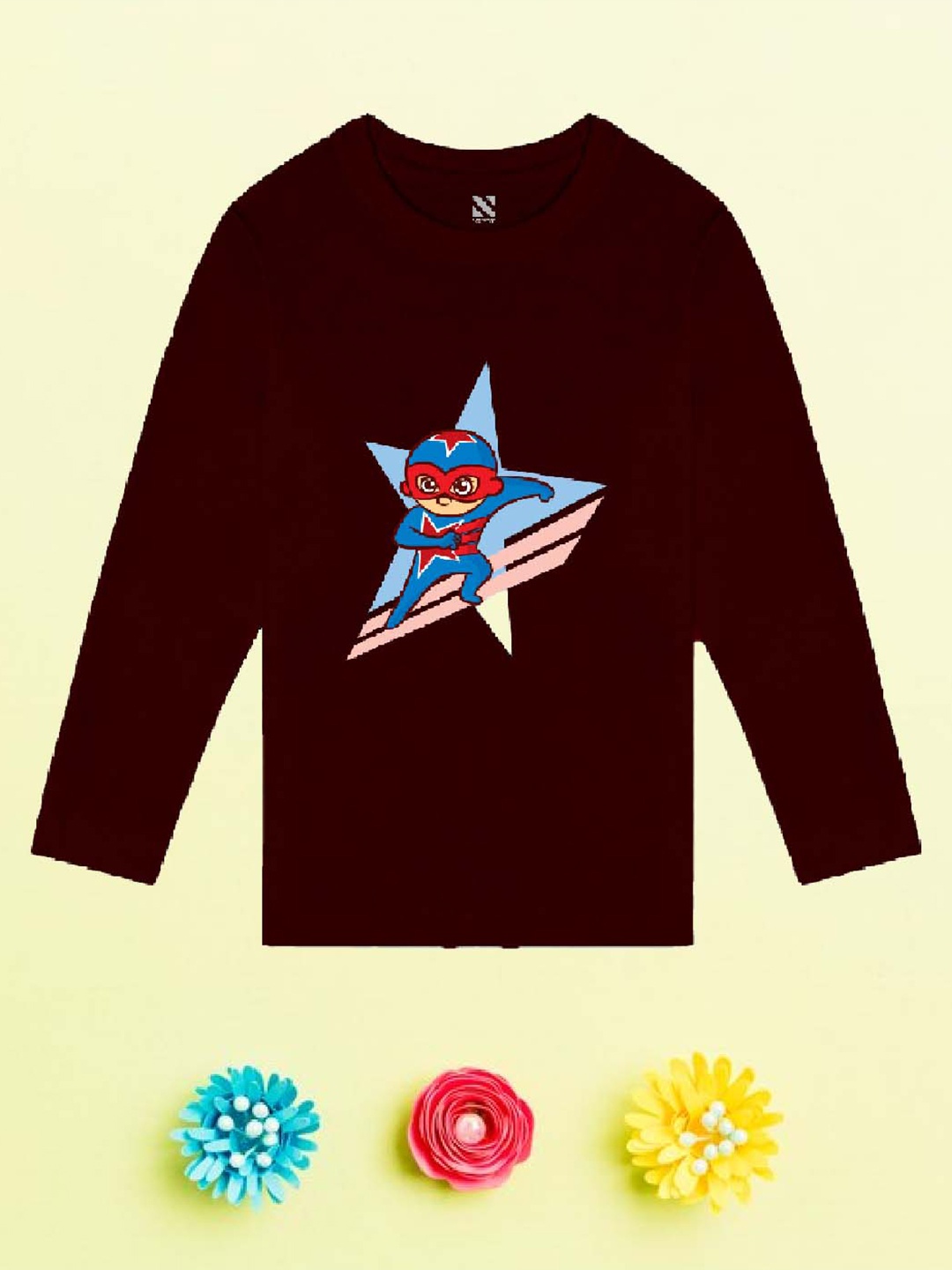 

NUSYL Boys Maroon High Neck T-shirt