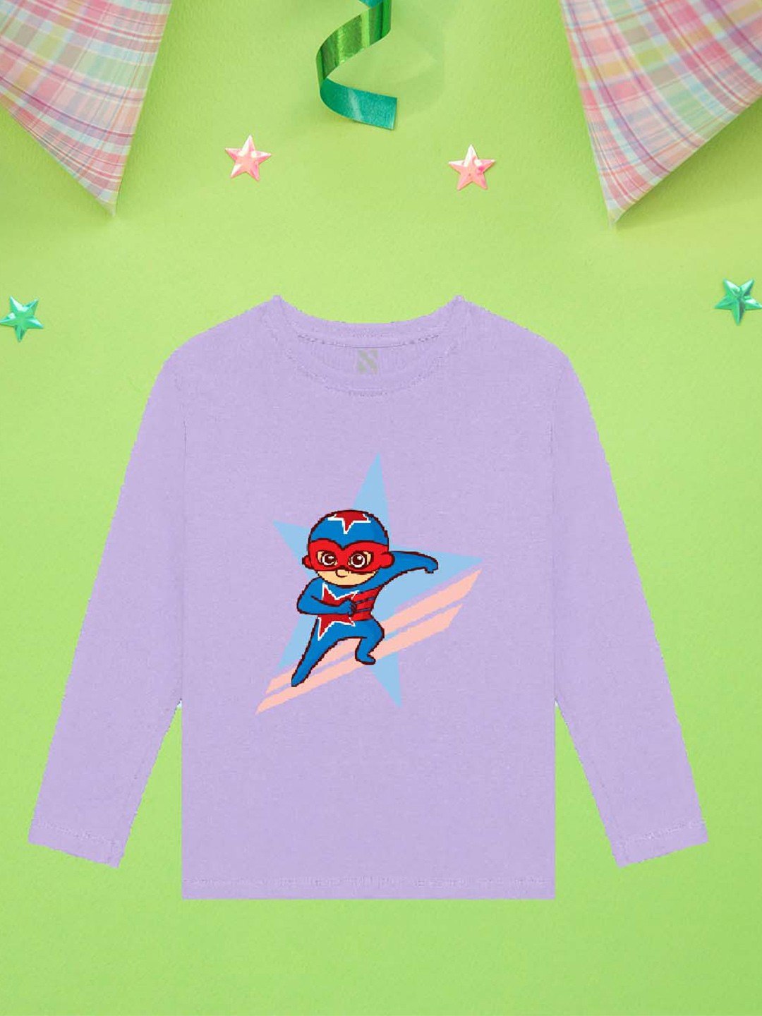 

NUSYL Boys Purple Printed Applique T-shirt