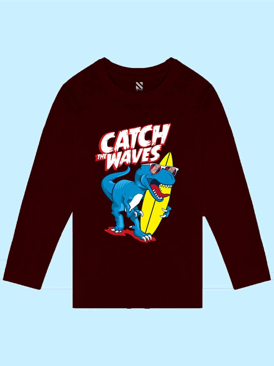 

NUSYL Boys Maroon Printed Applique T-shirt
