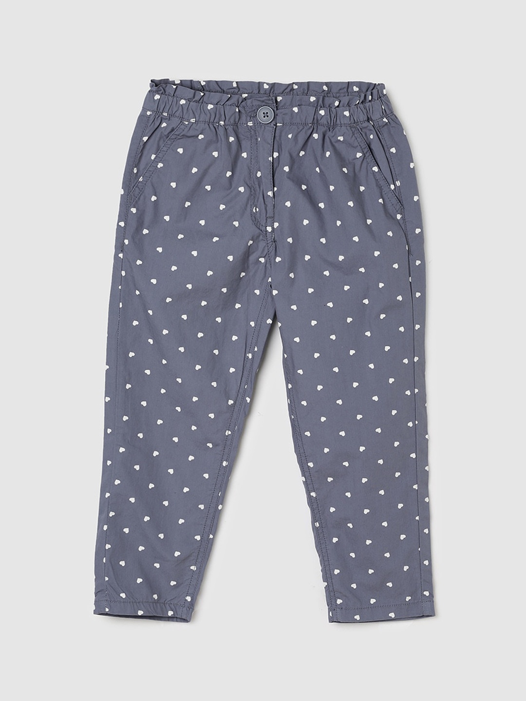 

max Girls Grey Polka Dot Printed Trousers
