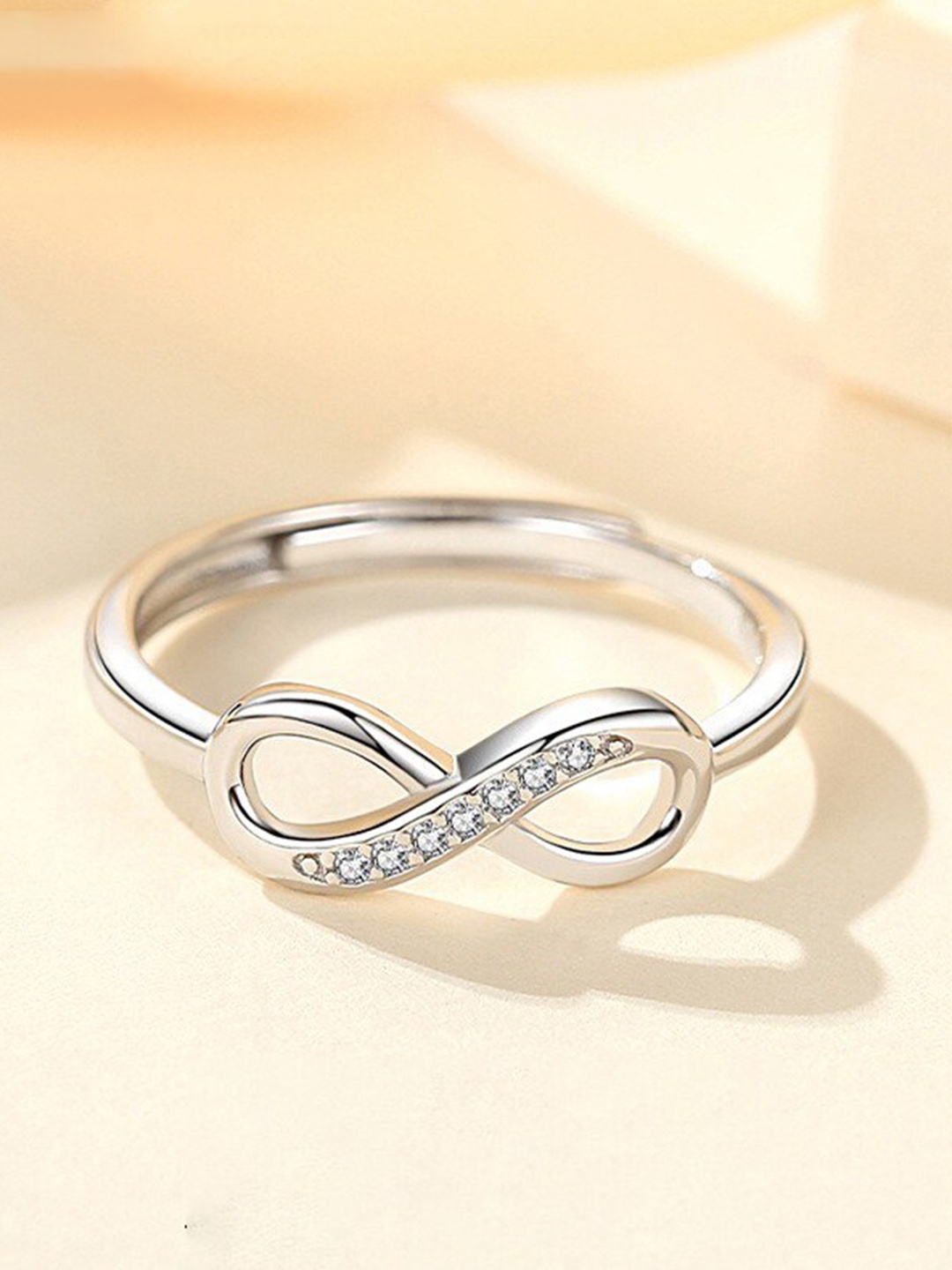 

MYKI Silver-Plated CZ-Studded Finger Ring