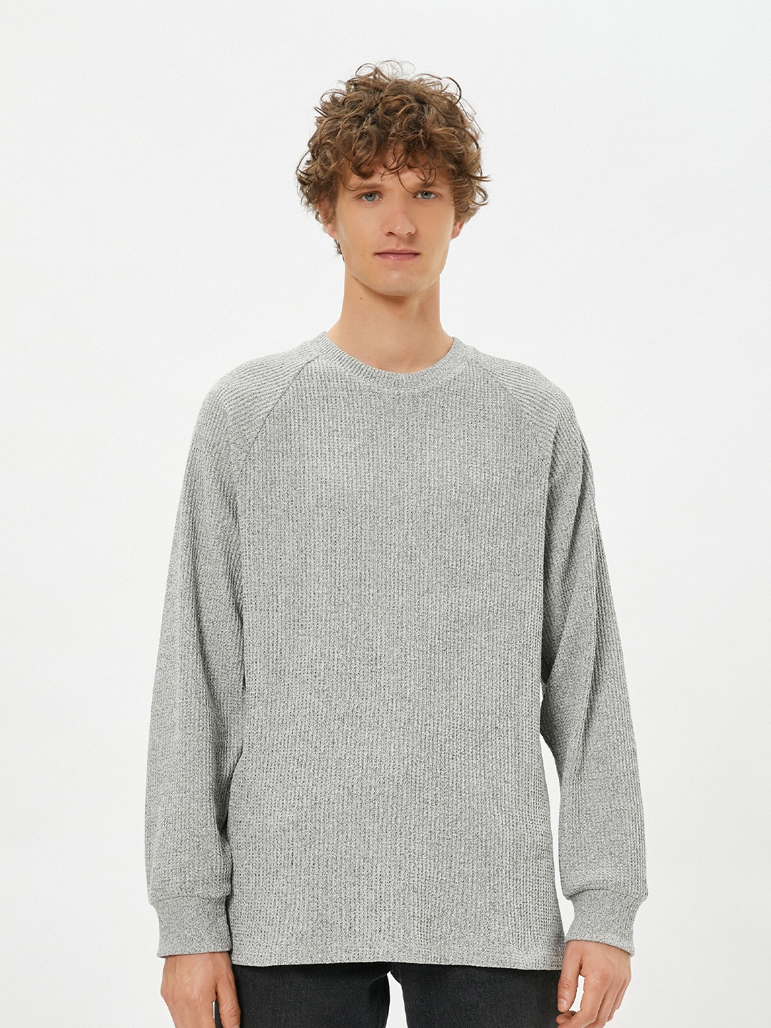 

Koton Raglan Sleeves Longline Pullover Sweatshirt, Grey