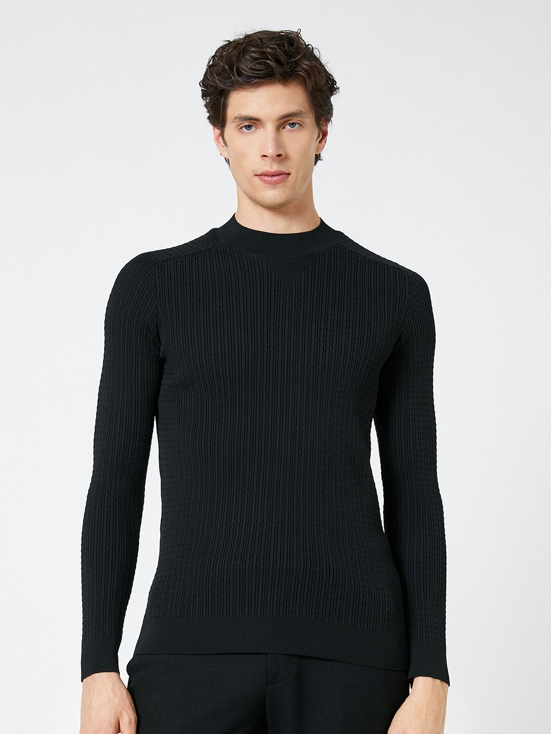 

Koton Cable Knit Turtle Neck Long Sleeves Pullover, Na