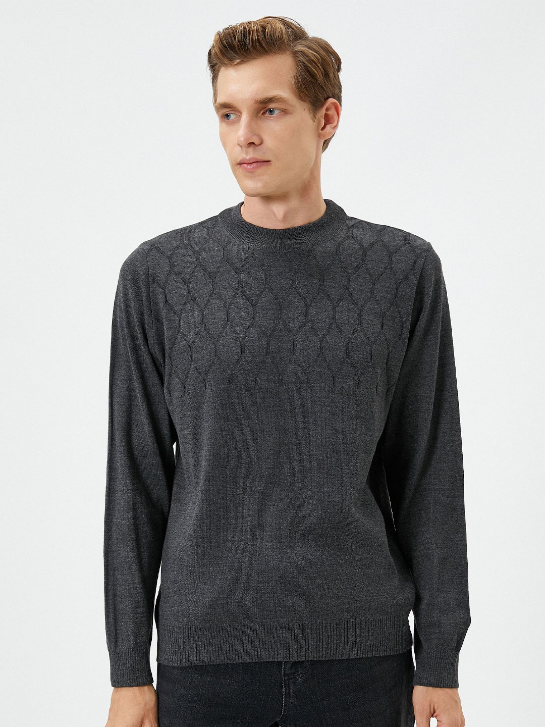 

Koton High Neck Acrylic Pullover Sweaters, Grey