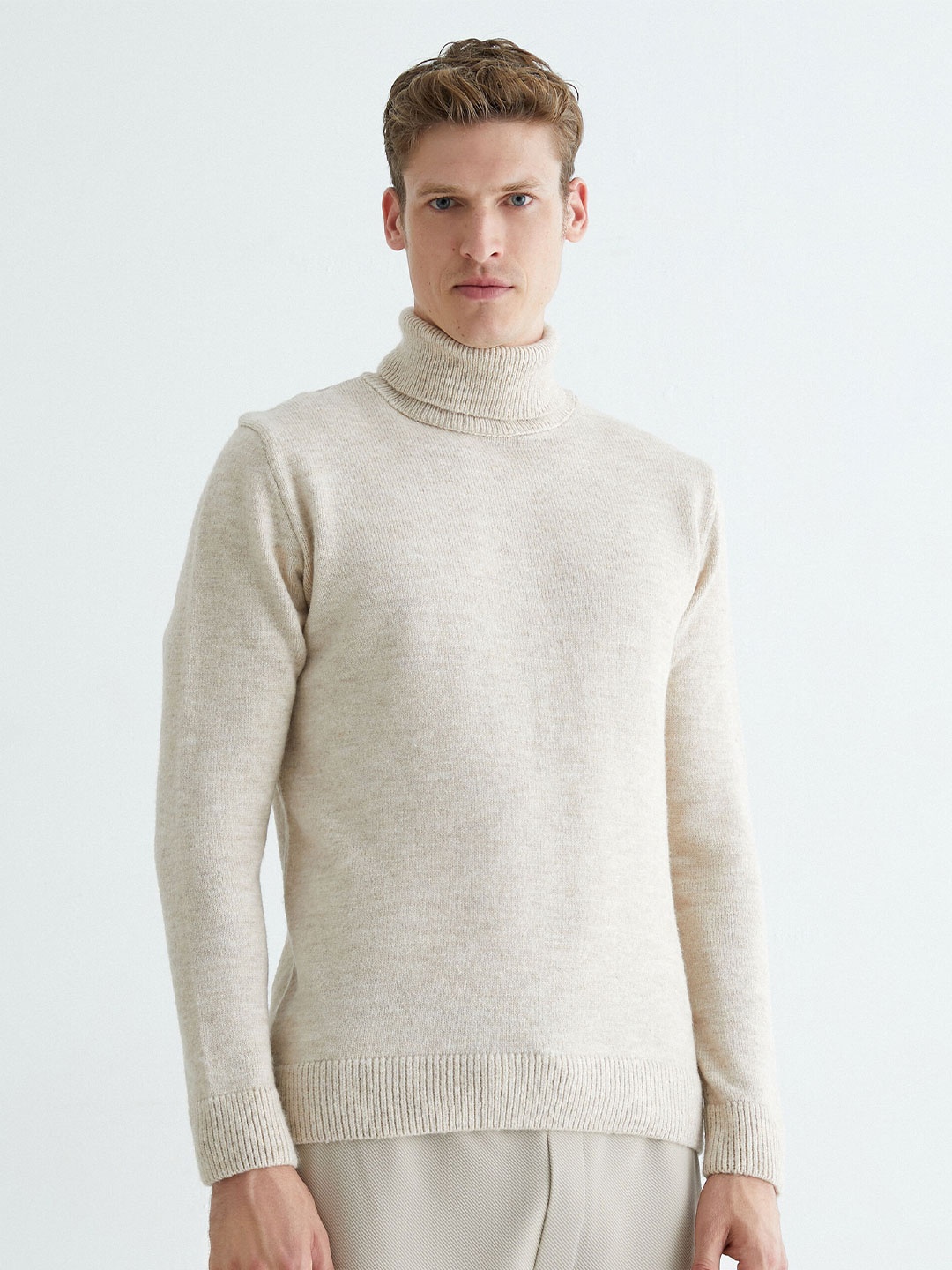 

Koton Acrylic Turtle Neck Pullover Sweaters, Cream