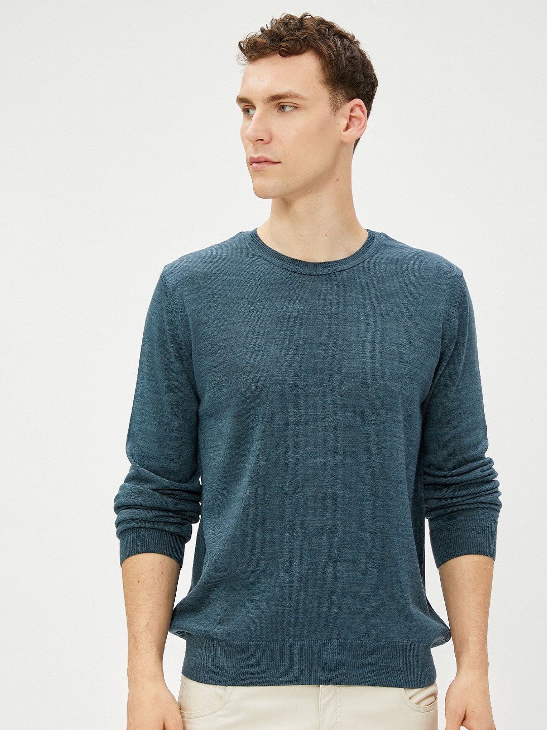 

Koton Ribbed Acrylic Pullover, Teal