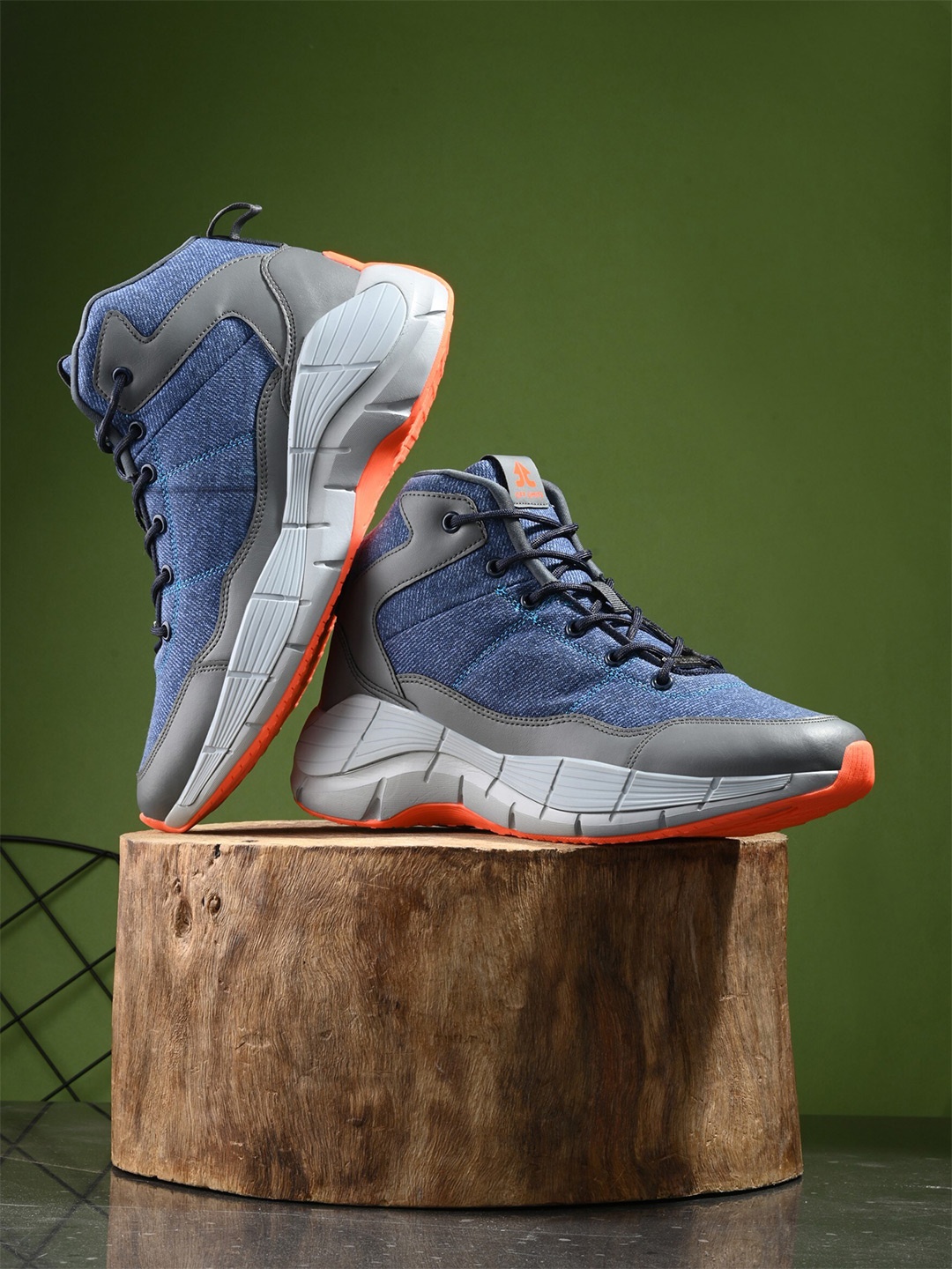 

OFF LIMITS Men Canvas Mid-Top Basketball Shoes, Navy blue