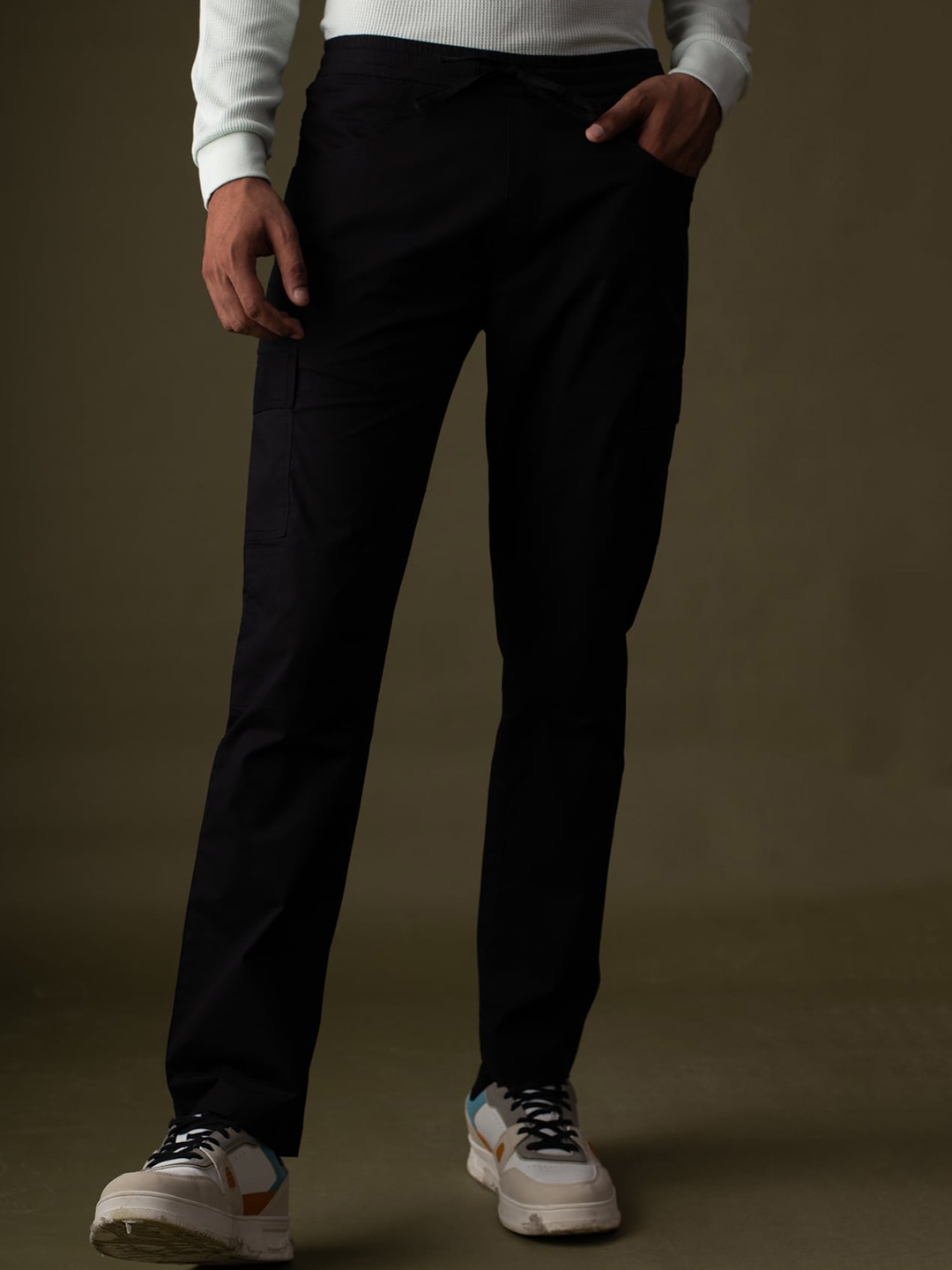 

Beyours Men Black Easy Wash Joggers Trousers