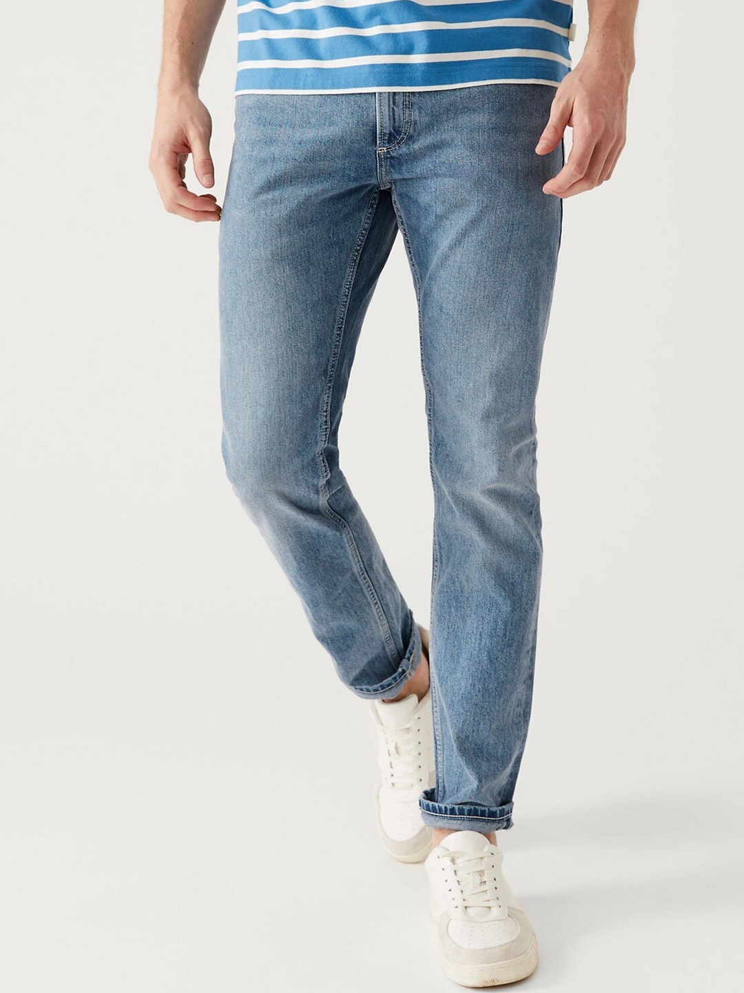 

Marks & Spencer Men Blue Straight Fit Heavy Fade Jeans