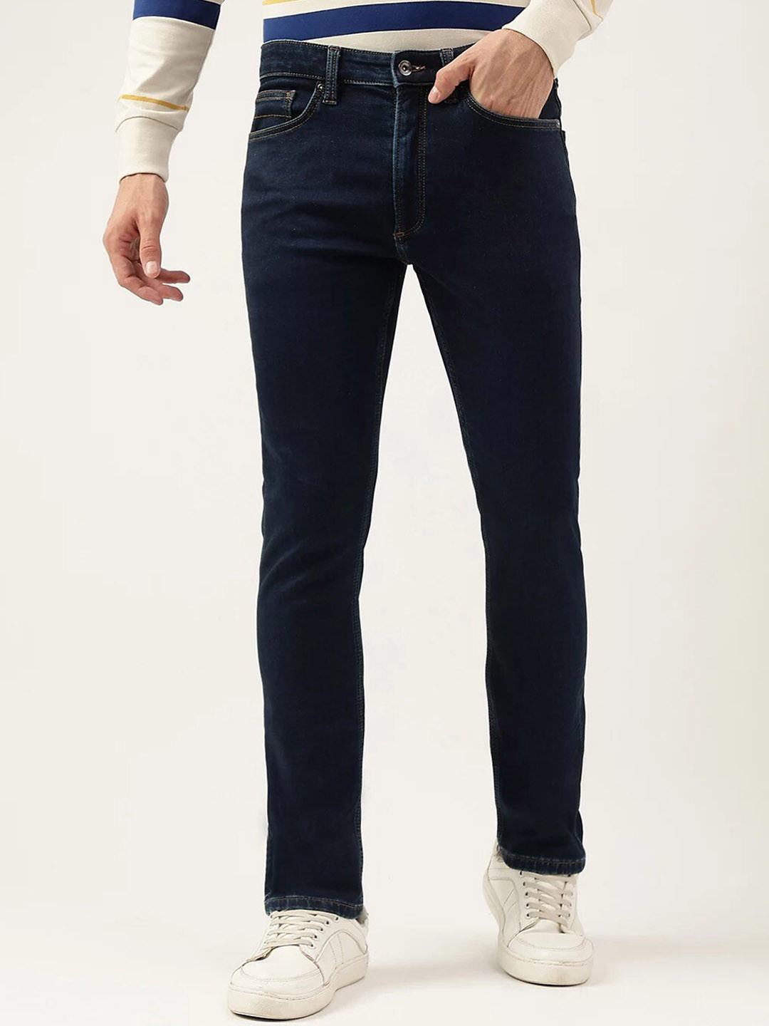 

Marks & Spencer Men Blue Straight Fit Low Distress Jeans