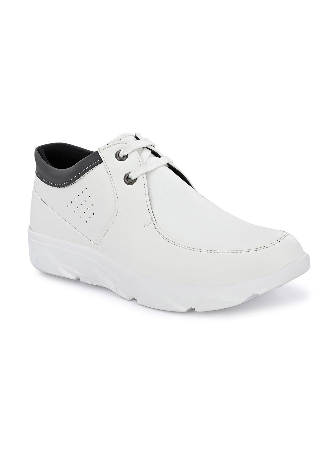 

John Karsun Men White Textured Sneakers