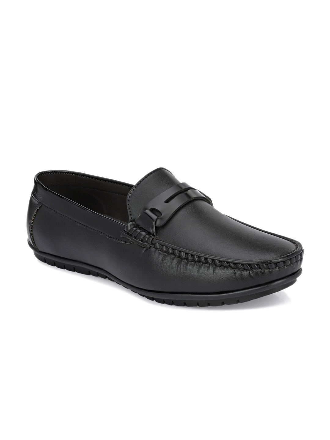 

John Karsun Men Black Textured Loafers