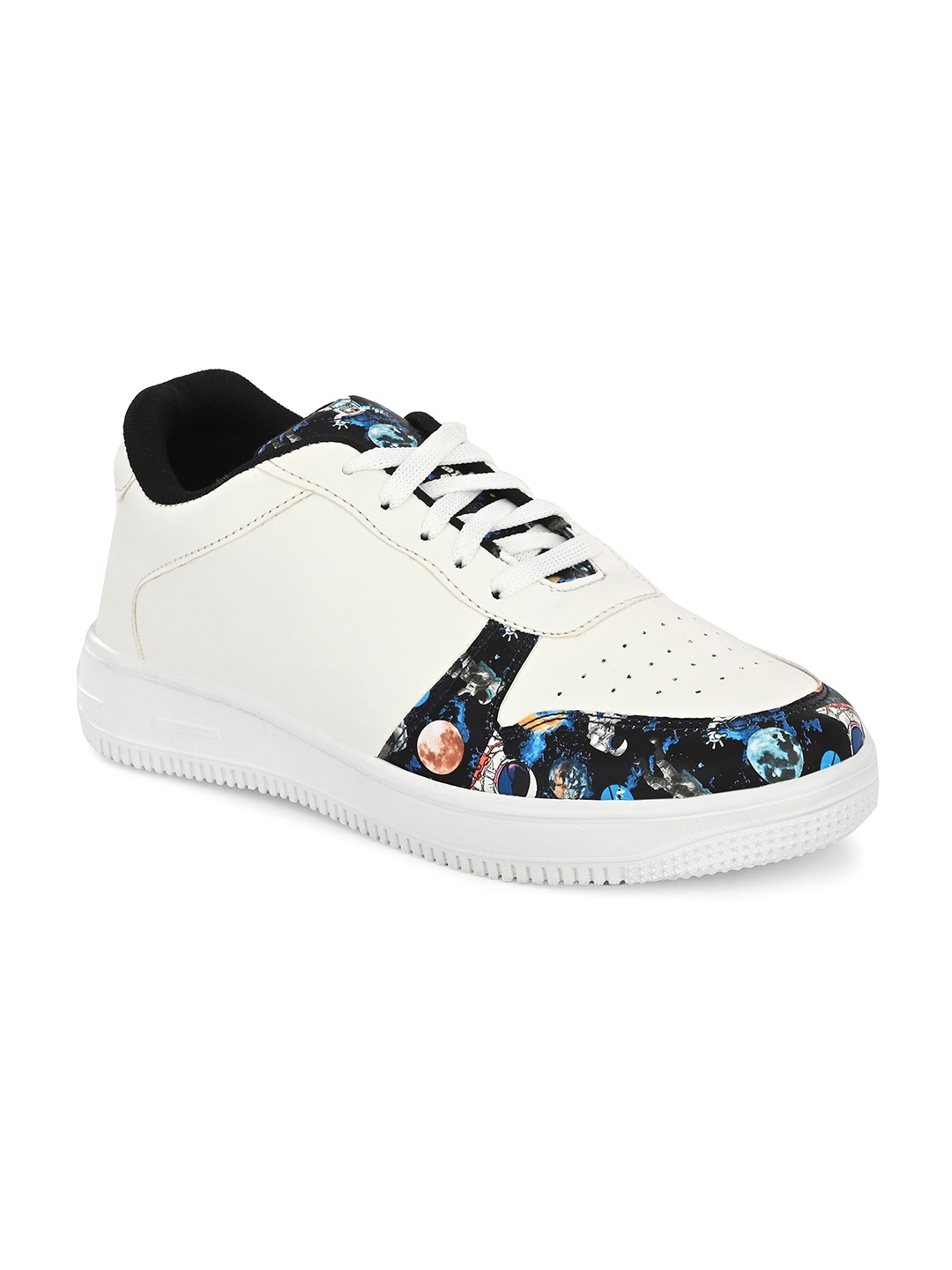 

John Karsun Men White Textured Sneakers